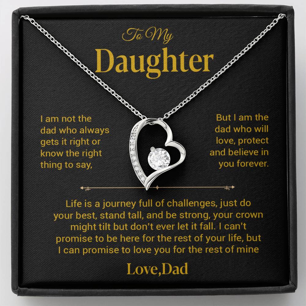 To My Daughter Necklace, Gift for Daughter from Dad, Father Daughter Necklace 25_12_Gold