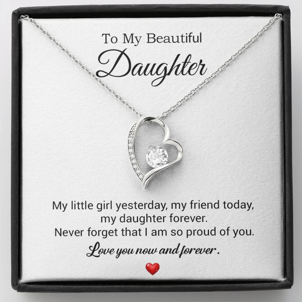 To My Daughter Necklace, Gift For Daughter From Dad, Daughter Father Necklace 10_7_White