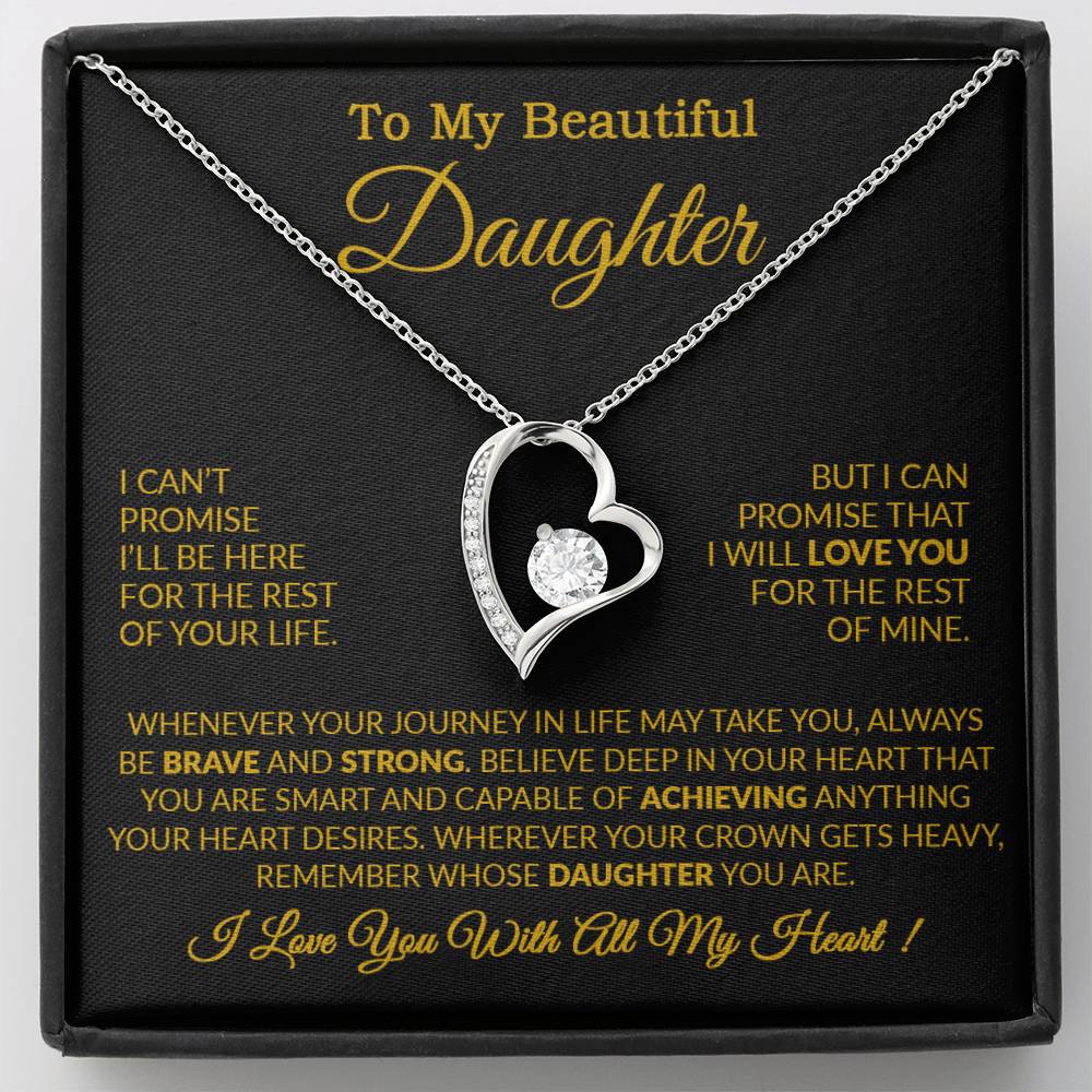 To My Daughter Necklace Gift From Dad, Daughter Gift, Father Daughter Necklace 16_9_Gold