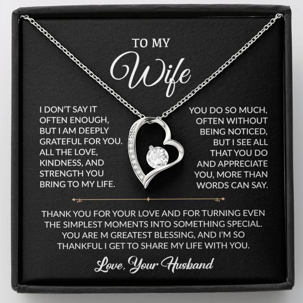 To My Wife Necklace, Gift For Wife, Anniversary Gift For Wife, Necklace For Wife