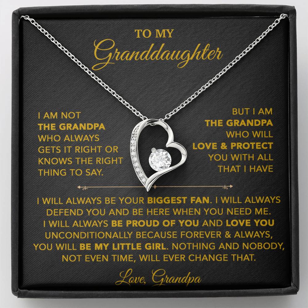 To My Granddaughter Necklace, Granddaughter Gift from Grandpa, Christmas Gift 28_8_Gold