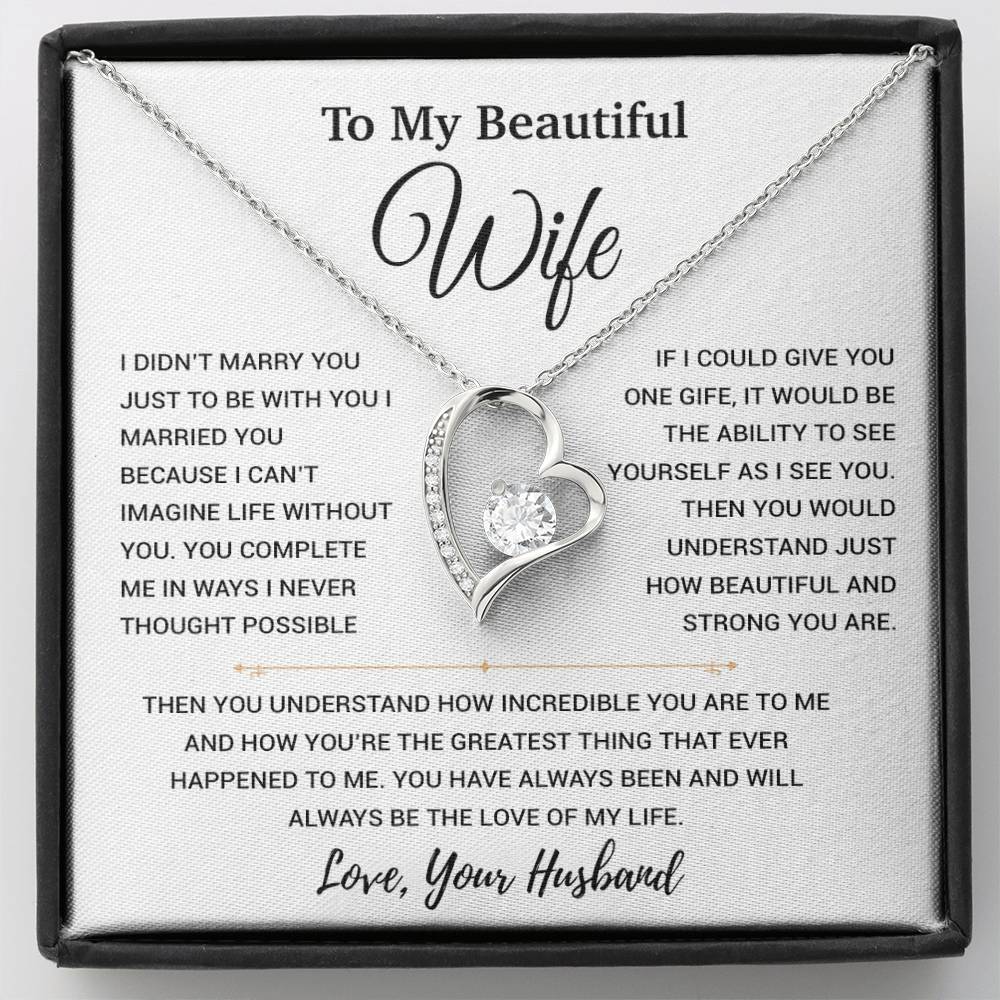 To My Wife Necklace, Christmas Gifts For Women, Anniversary Gift For Wife 11_9_White