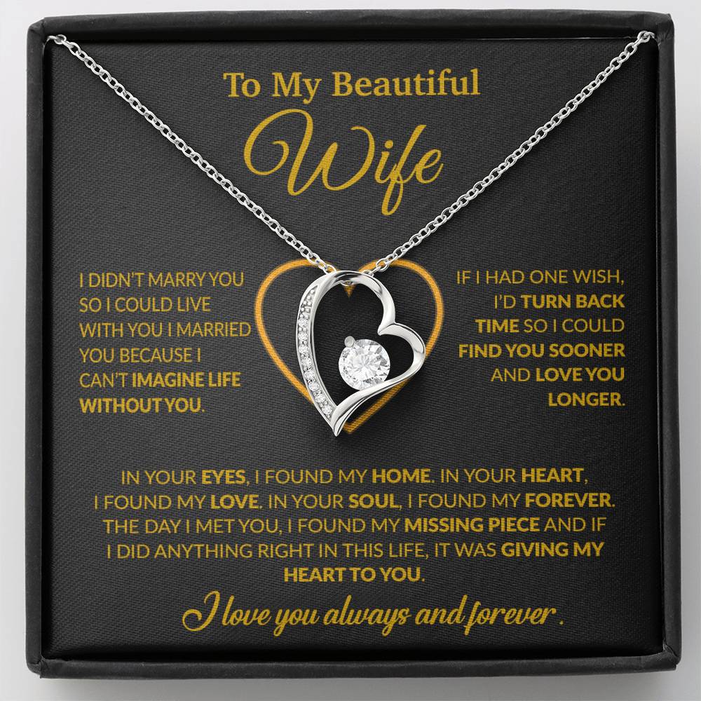 To My Wife Necklace, Wife Gift from Husband, Christmas Gift 8_12_Gold