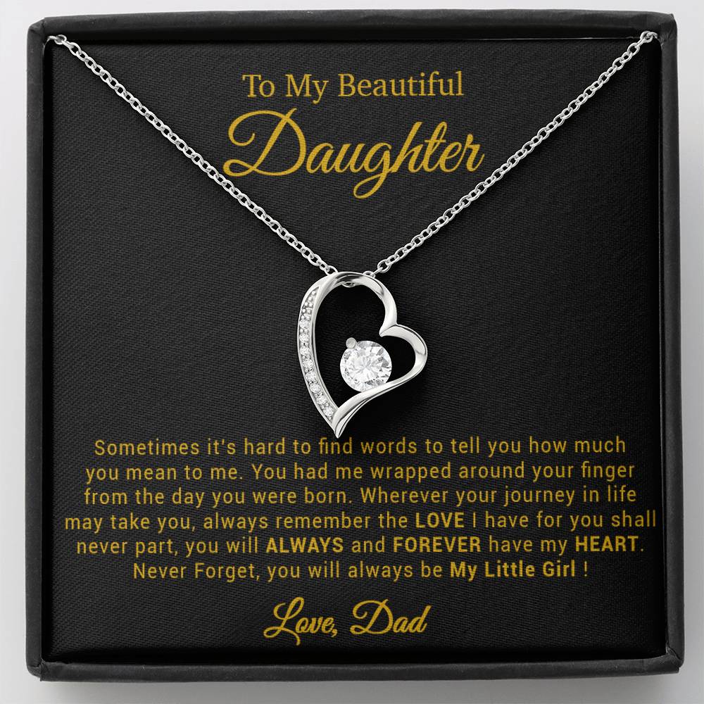 To My Daughter Necklace, Gift for Daughter from Dad, Father Daughter Necklace 21_4_Gold