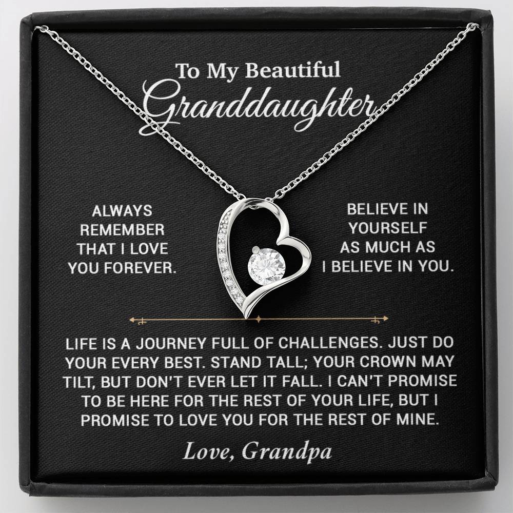 To My Granddaughter Necklace, Birthday Gift For Granddaughter, Birthday Gifts 7_6_Black