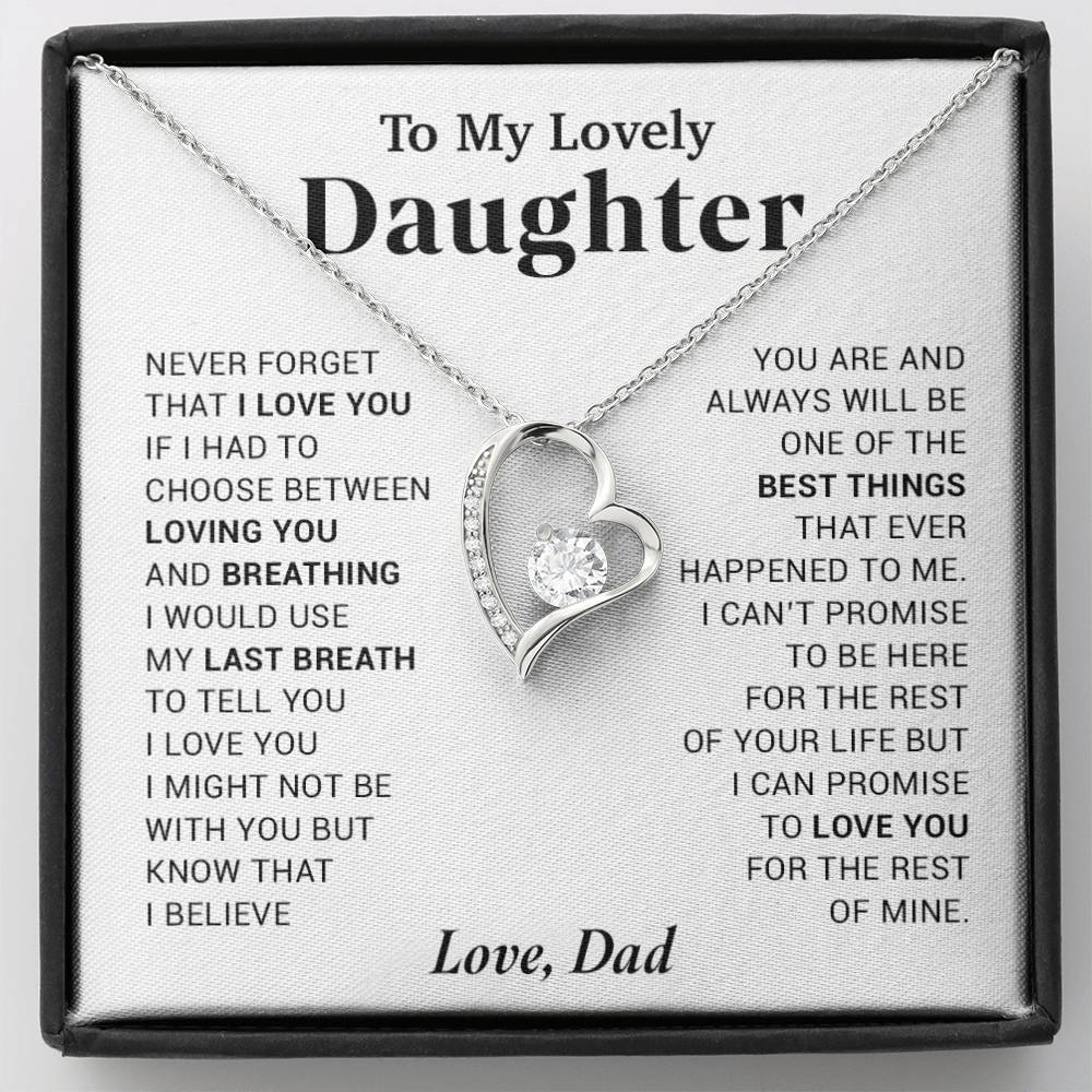 To My Lovely Daughter Necklace, Necklace for Daughter  from Dad, Daughter Necklace, Gift for Daughter