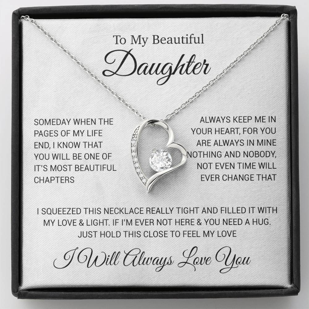 To My Daughter Necklace, Daughter Father Necklace, Daughter Gift From Dad 25_4_White
