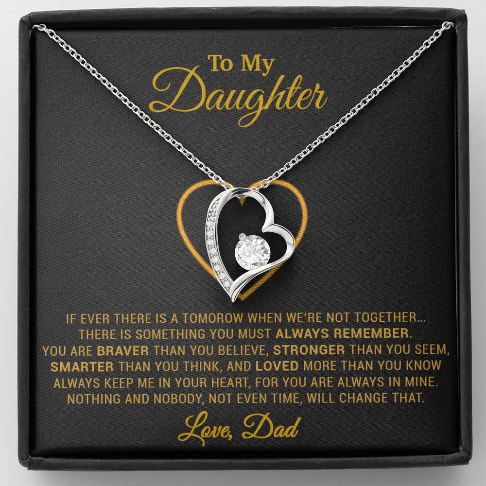 To My Daughter Necklace, Gift for Daughter from Dad, Father Daughter Necklace 12_12_Gold