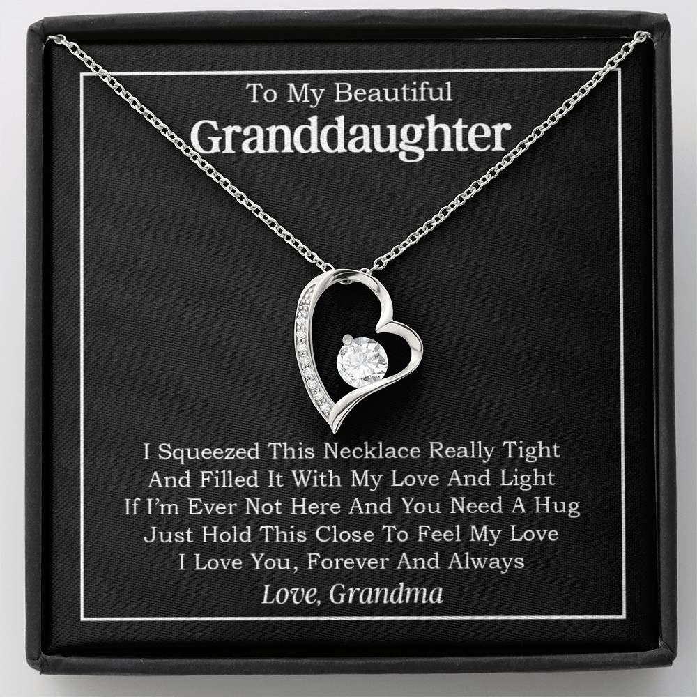 To My Granddaughter Love Grandma Heart Necklace Gift For Granddaughter Birthday 29_8