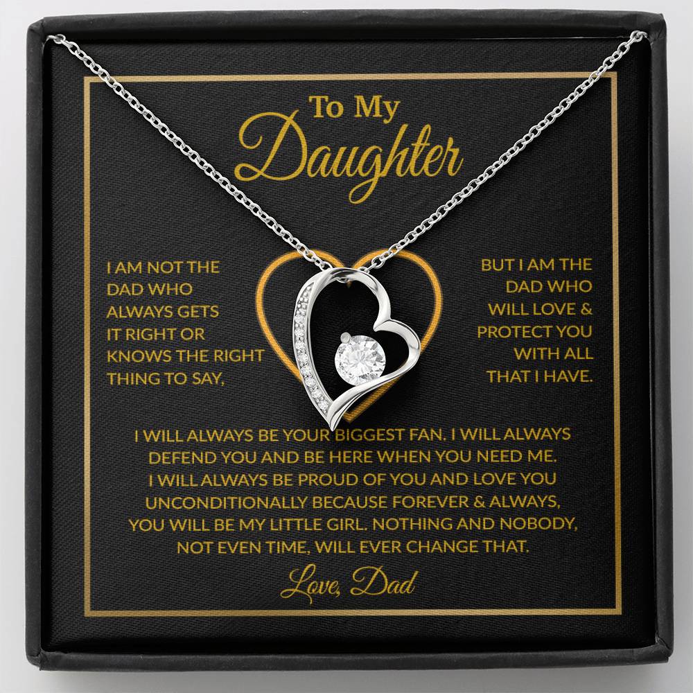 To My Daughter Necklace, Gift For Daughter From Dad, Daughter Father Necklace 6_12_Gold