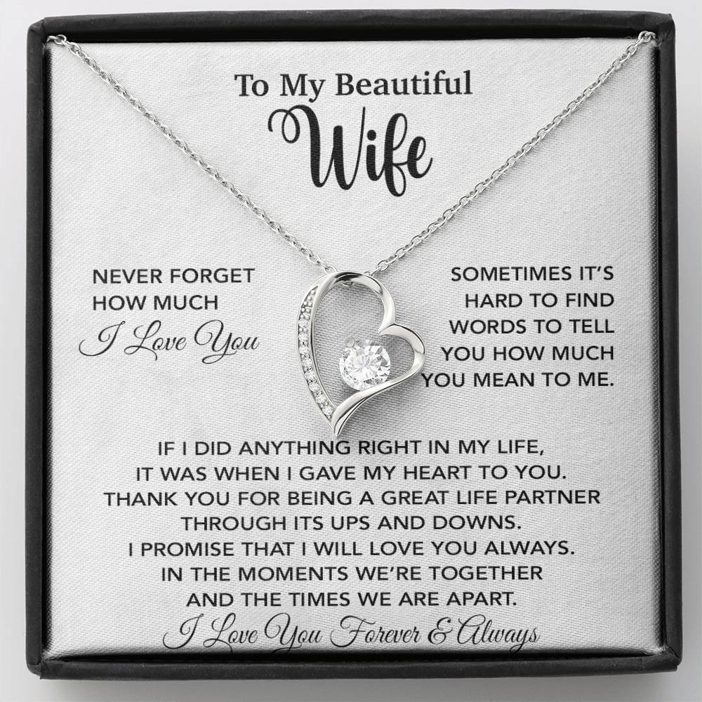 To My Wife Necklace, Christmas Gifts For Wife, Anniversary Cute Gift For Wife_White_25_9