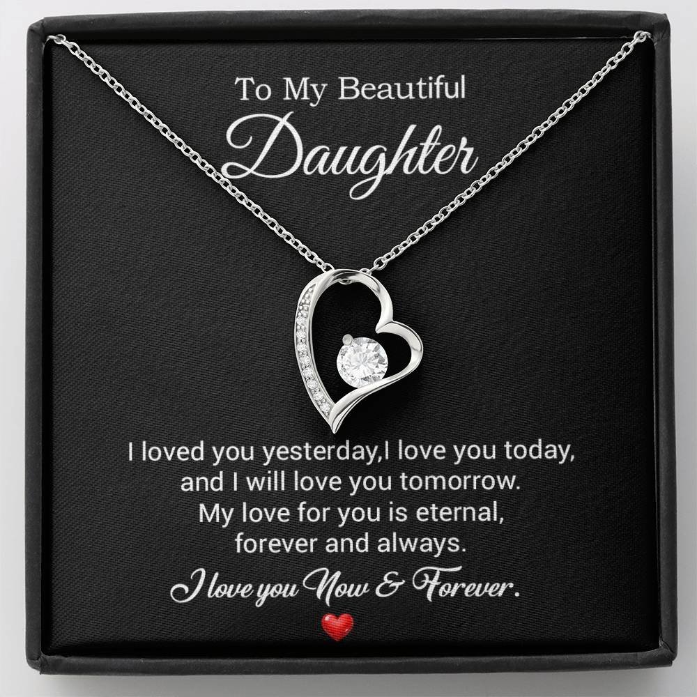 To My Daughter Necklace, Gift For Daughter From Dad, Daughter Father Necklace 30_7_Black
