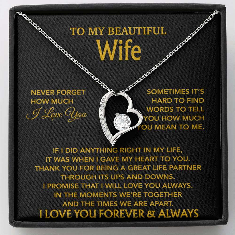 To My Wife Necklace, Christmas Gifts For Wife, Anniversary Cute Gift For Wife_Gold_20_8