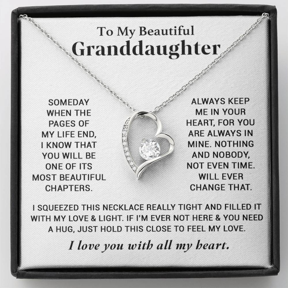 To My Granddaughter Necklace, Granddaughter Gifts From Grandma Grandmother Or Grandpa