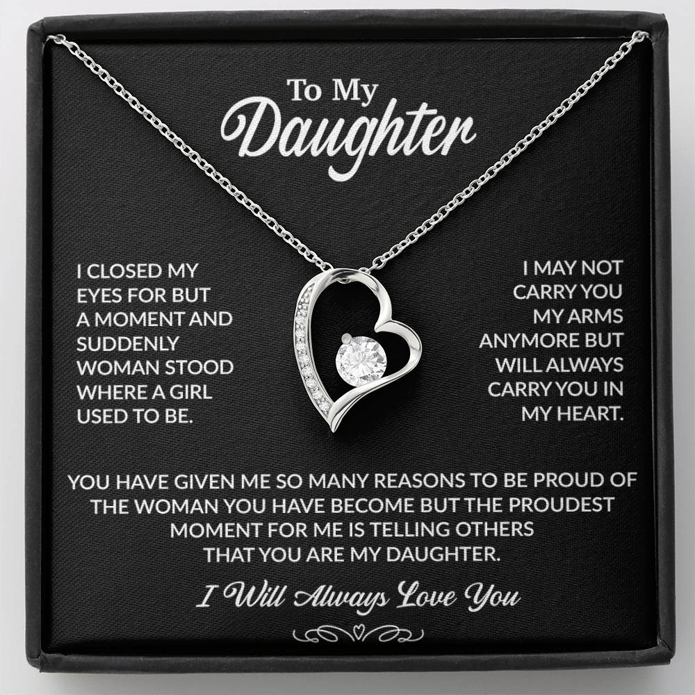 To My Daughter Necklace, Gift for Daughter from Dad, Daughter Father Necklace 27_9_Black