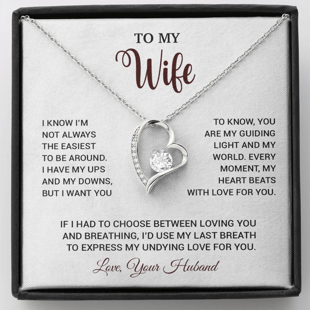 To My Wife Necklace, Gift For Wife, Anniversary Gift For Wife, Necklace For Wife 16_9_White