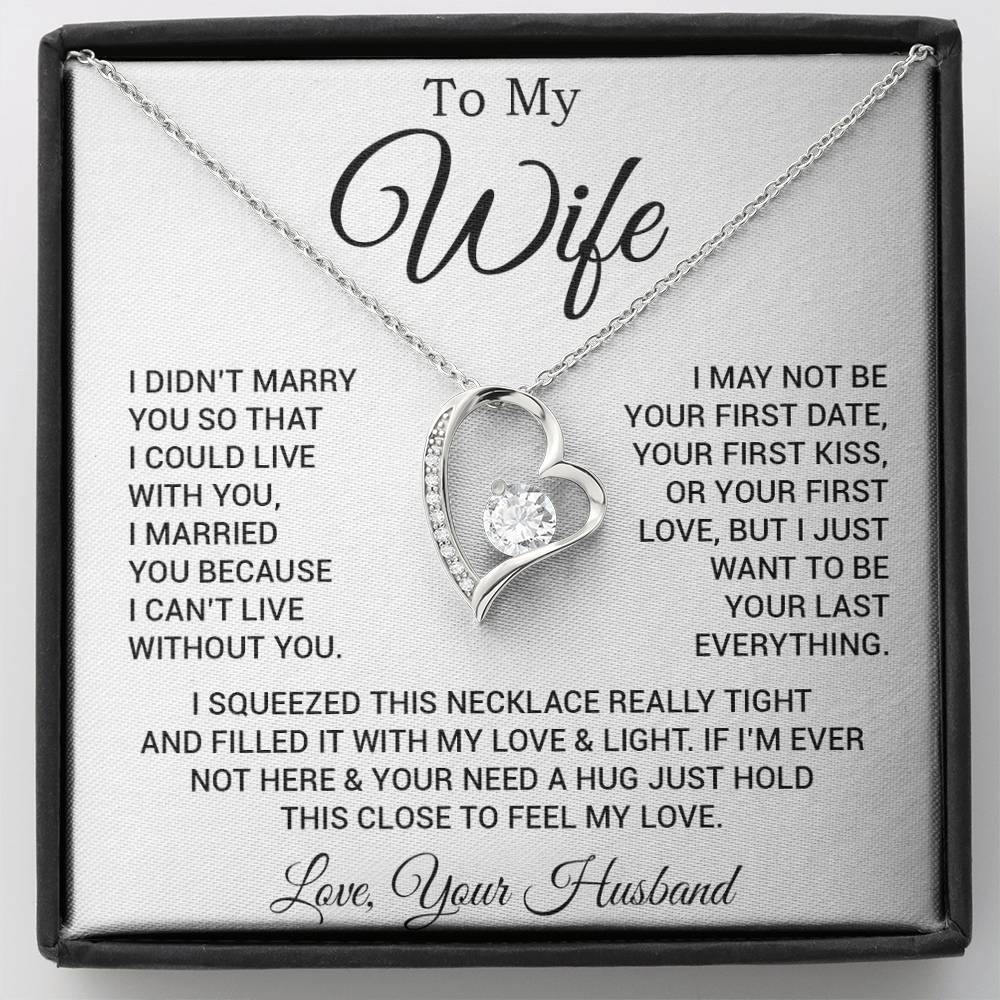 To My Wife Necklace, Gift For Wife, Anniversary Gift For Wife, Necklace For Wife 25_2_White