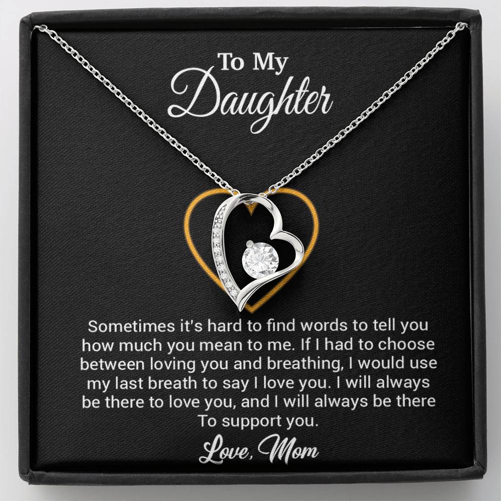 To My Daughter Necklace, Gift for Daughter from mom, Daughter mother Necklace 31_3_Black