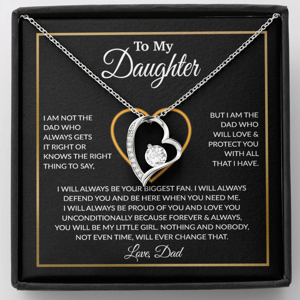 To My Daughter Necklace, Gift For Daughter From Dad, Daughter Father Necklace 6_12_Black
