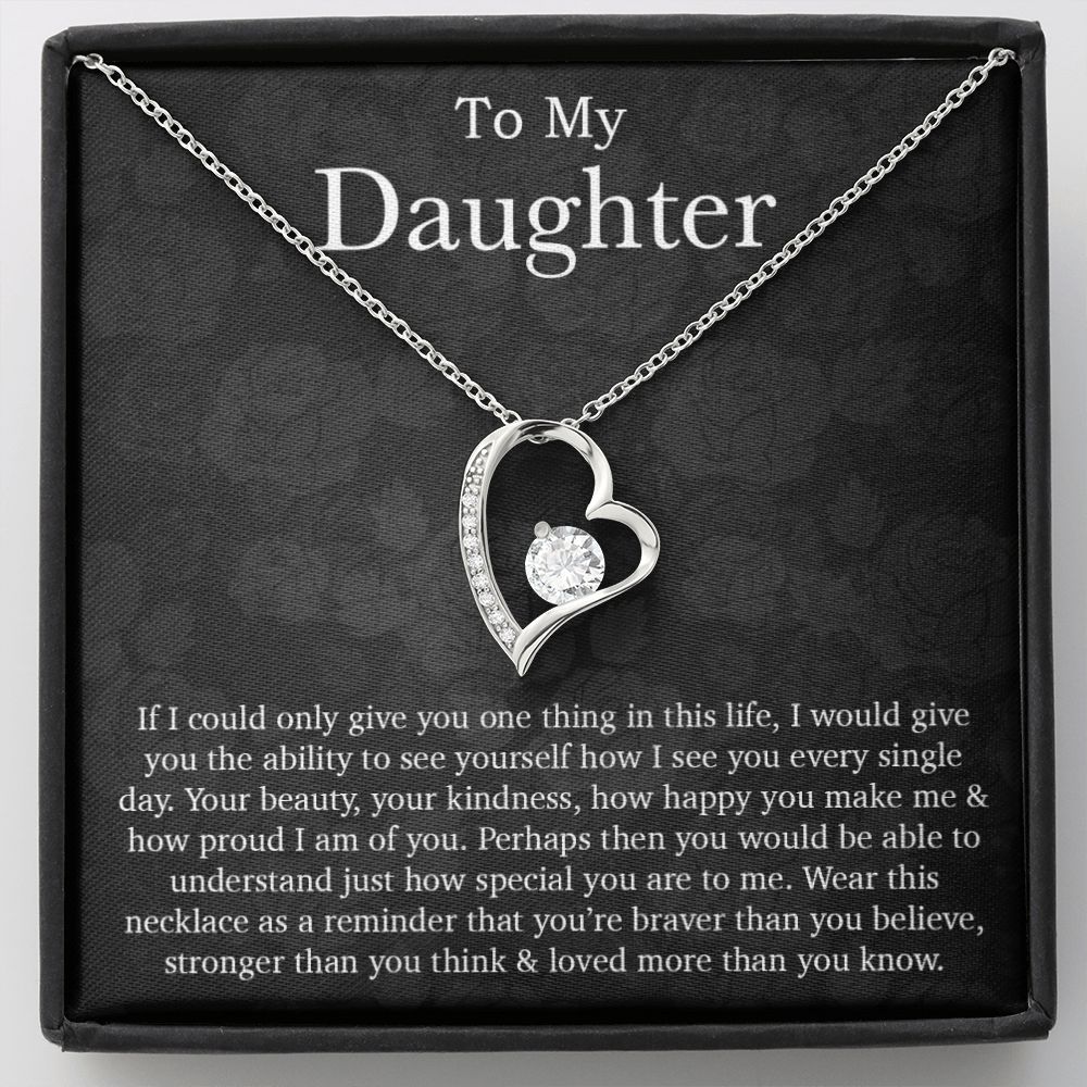 To My Daughter Necklace, Daughter Necklace, Daughter Gift, Daughter Necklace From Dad, Heart Shaped Necklace