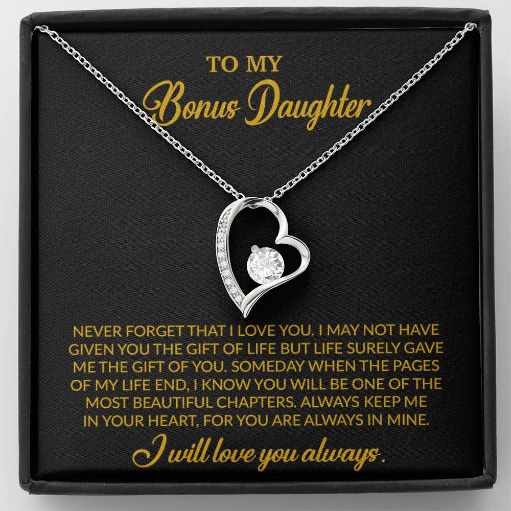 To My Bonus Daughter Necklace, Gift for Bonus Daughter, Step Daughter Birthday 4_10_Gold