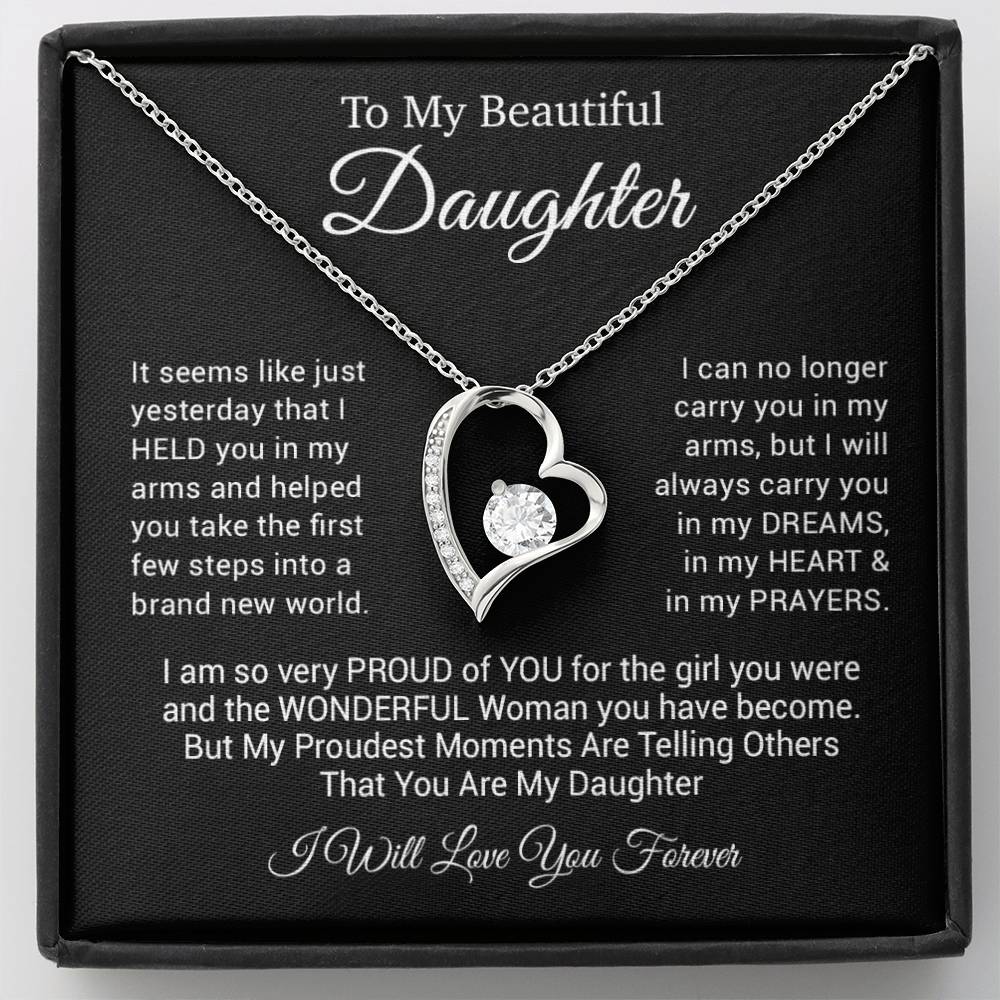 To My Daughter Necklace, Gift For Daughter, From Mom Or Dad Necklace