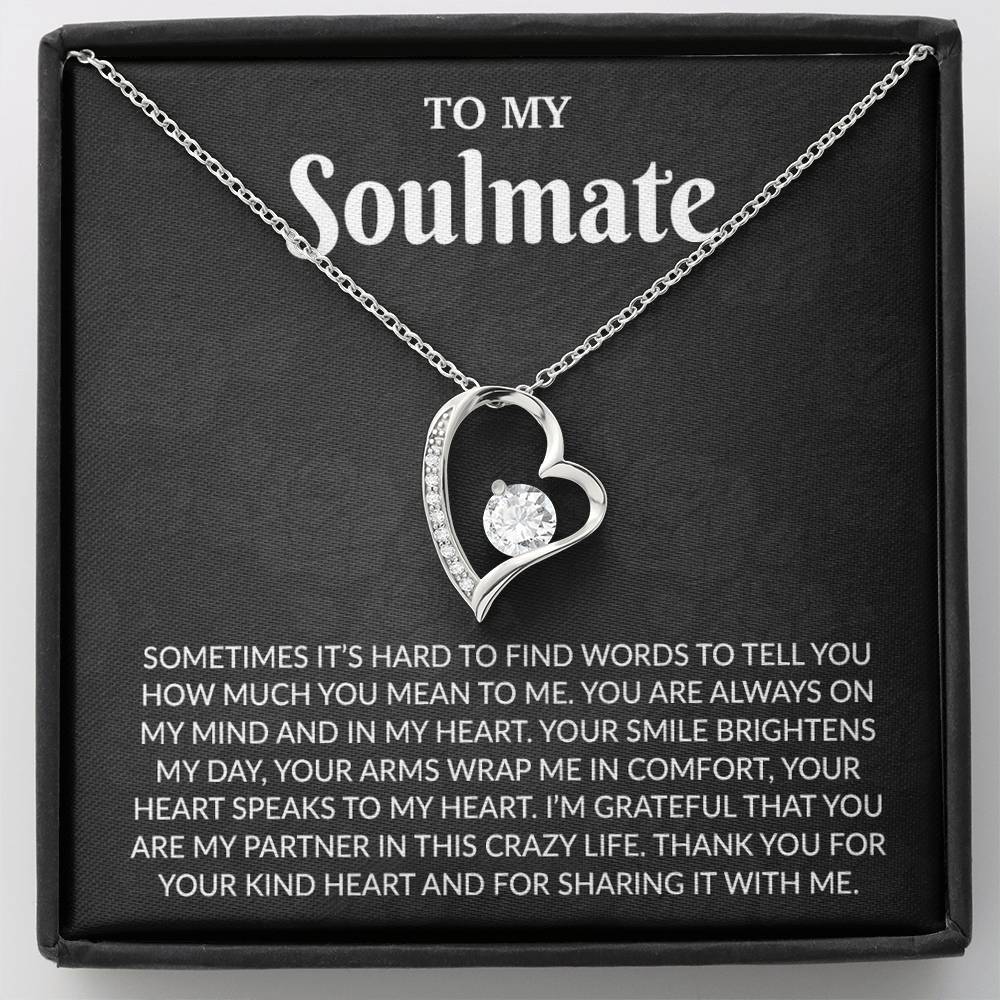 To My Soulmate Necklace, Anniversary Gift for Her, Gifts for Wife, Gifts for Girlfriend