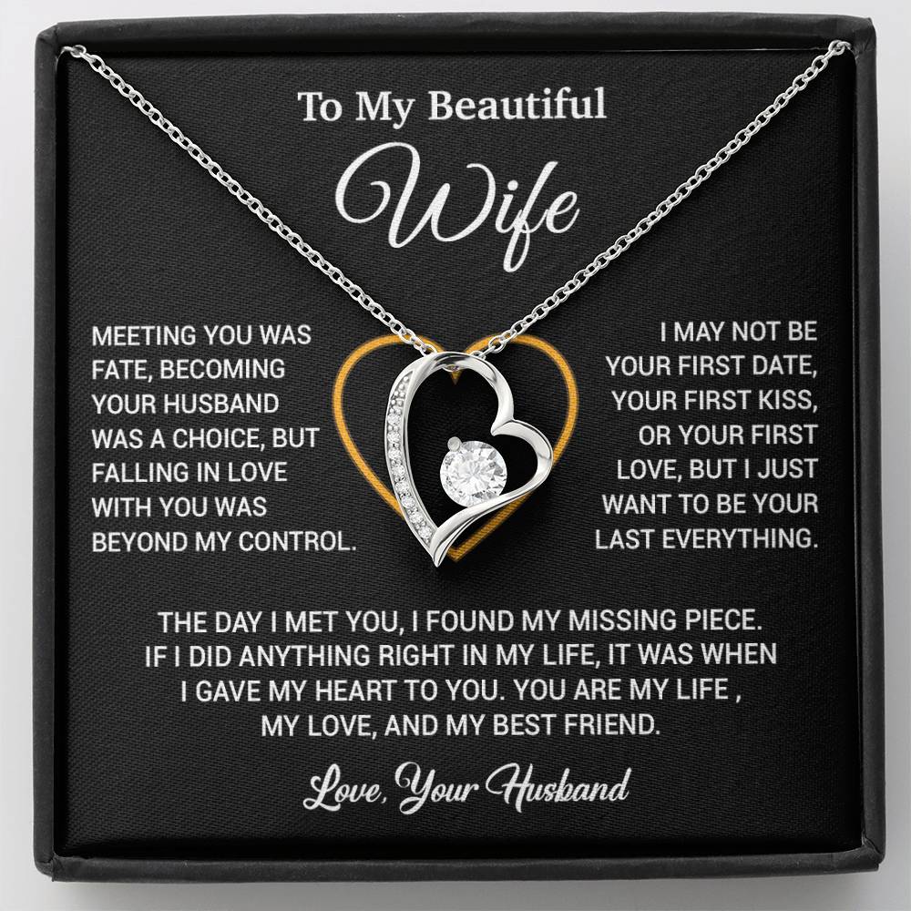To My Wife Necklace, Gift For Wife, Anniversary Gift For Wife, Necklace For Wife 3_2_Black