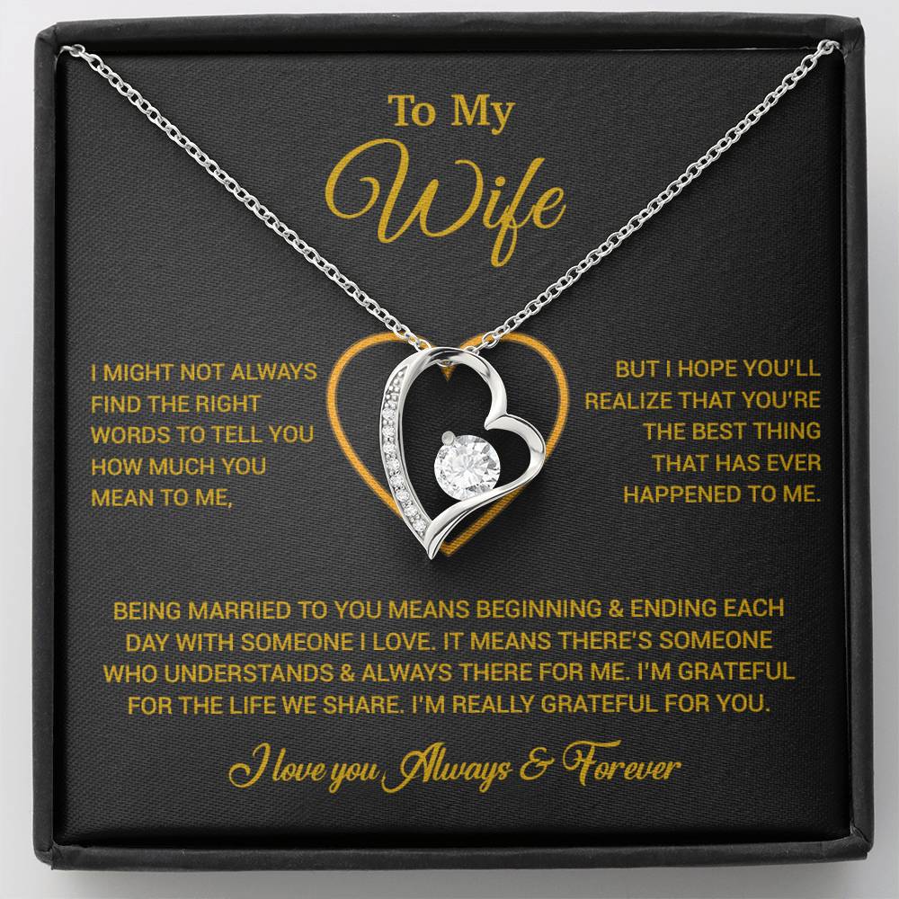 To My Wife Necklace, Gift For Wife, Anniversary Gift For Wife, Necklace For Wife 20_6_Gold