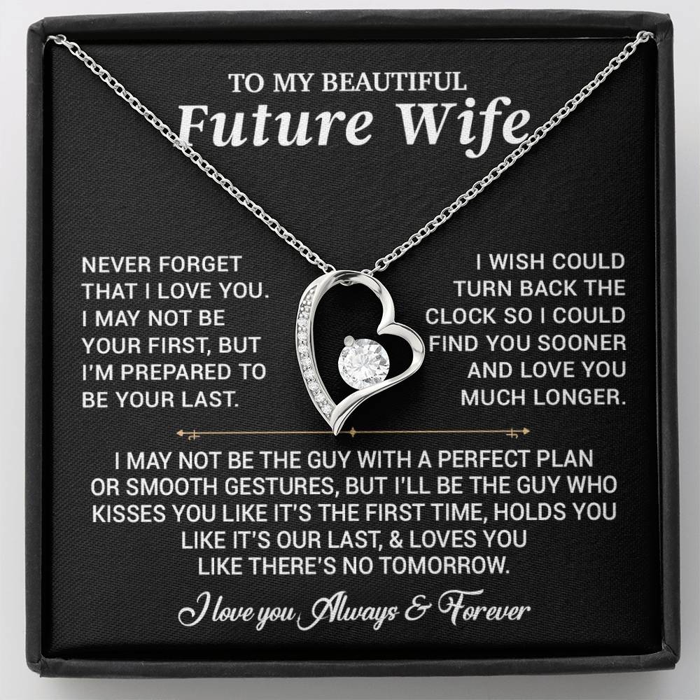 To My Beautiful Future Wife Necklace, Anniversary Birthday Christmas Gift for Her 26_6_Black