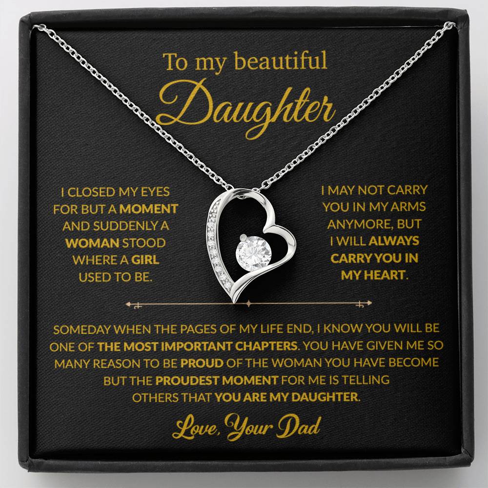 To My Daughter Necklace, Gift For Daughter From Dad, Daughter Father Necklace 9_1_Gold