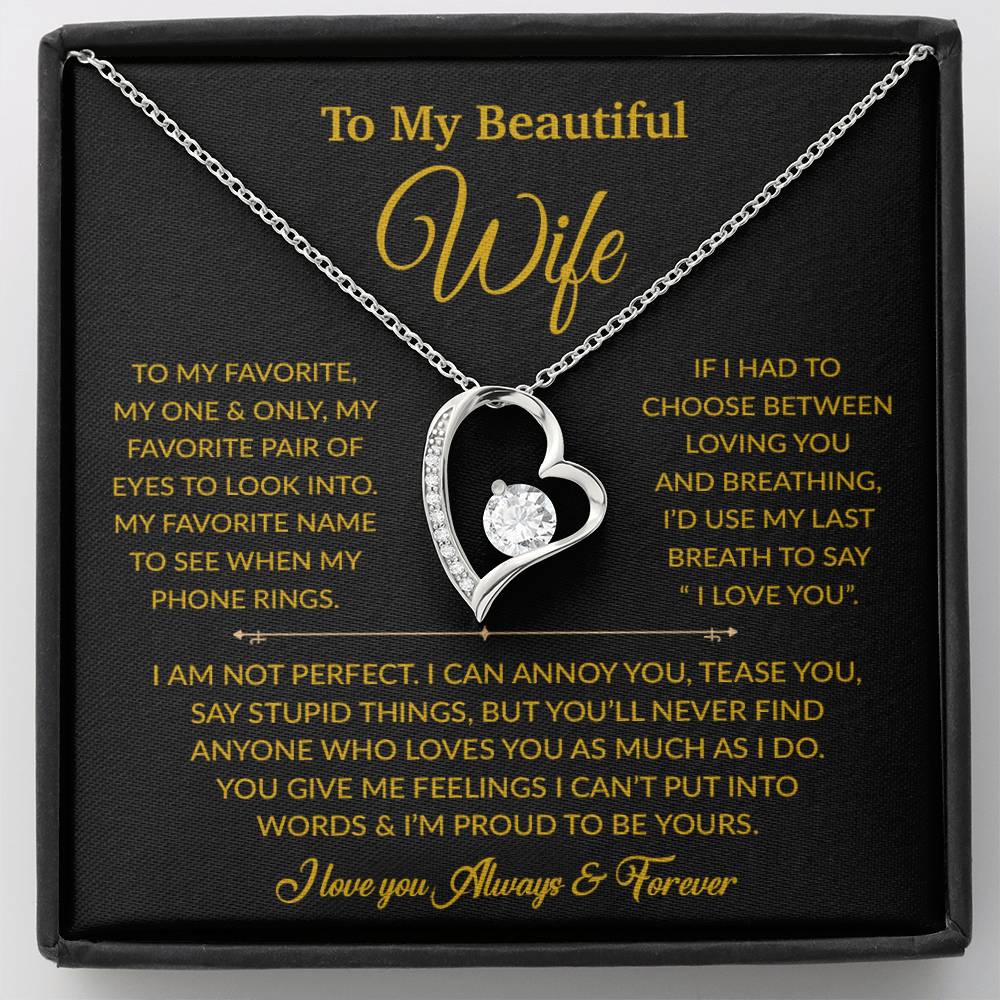 To My Wife Necklace, Gift For Wife, Anniversary Gift For Wife, Necklace For Wife 7_6_Gold