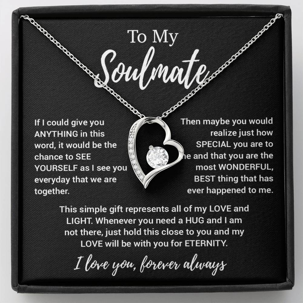 To My Soulmate Necklace, Soulmate Gift, Soulmate Jewelry Anniversary 11_8_Black