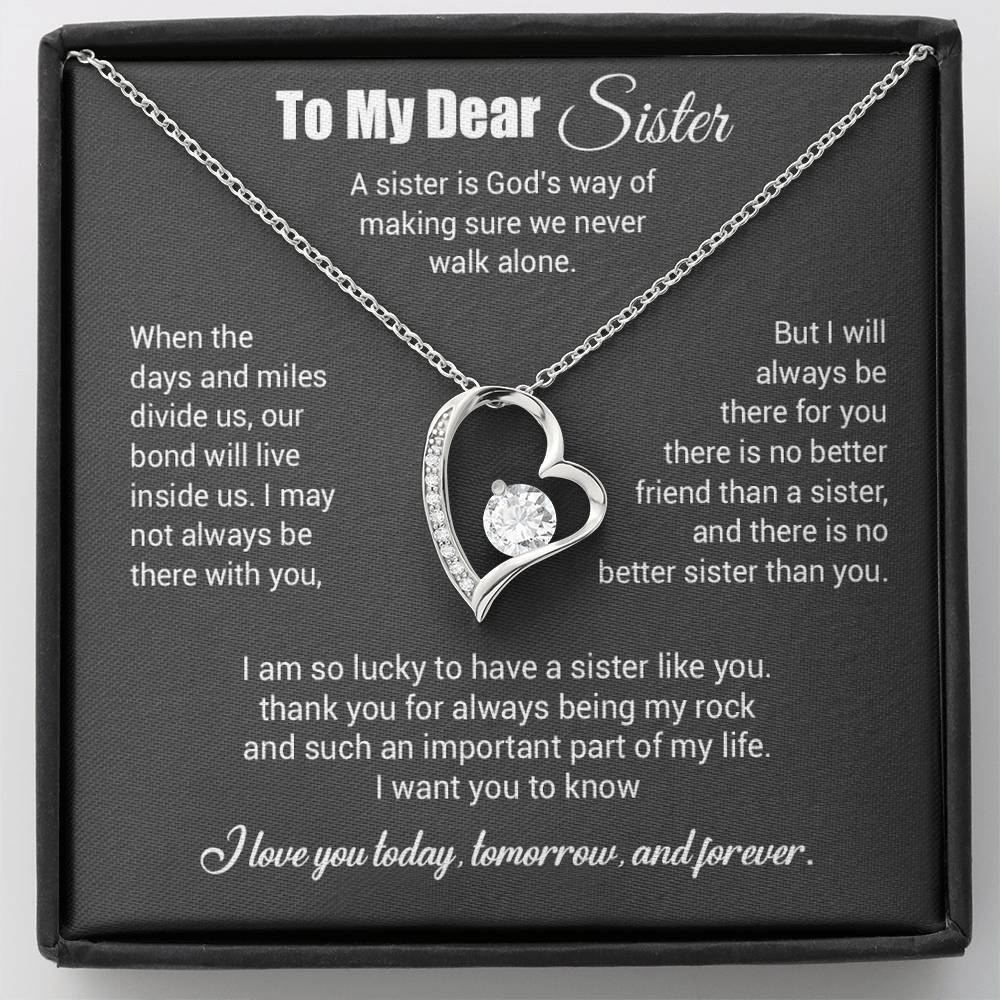 To My Sister Necklace, Brother to Sister, Birthday gift For Sister from Brother 3_4_Gray