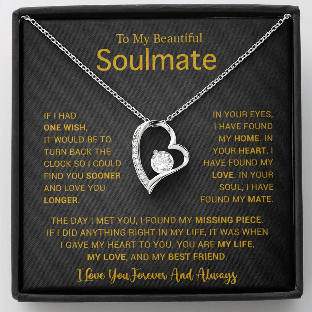 To My Soulmate Necklace, Gift For Soulmate, Anniversary Gift, Birthday Gift 4_5_Gold