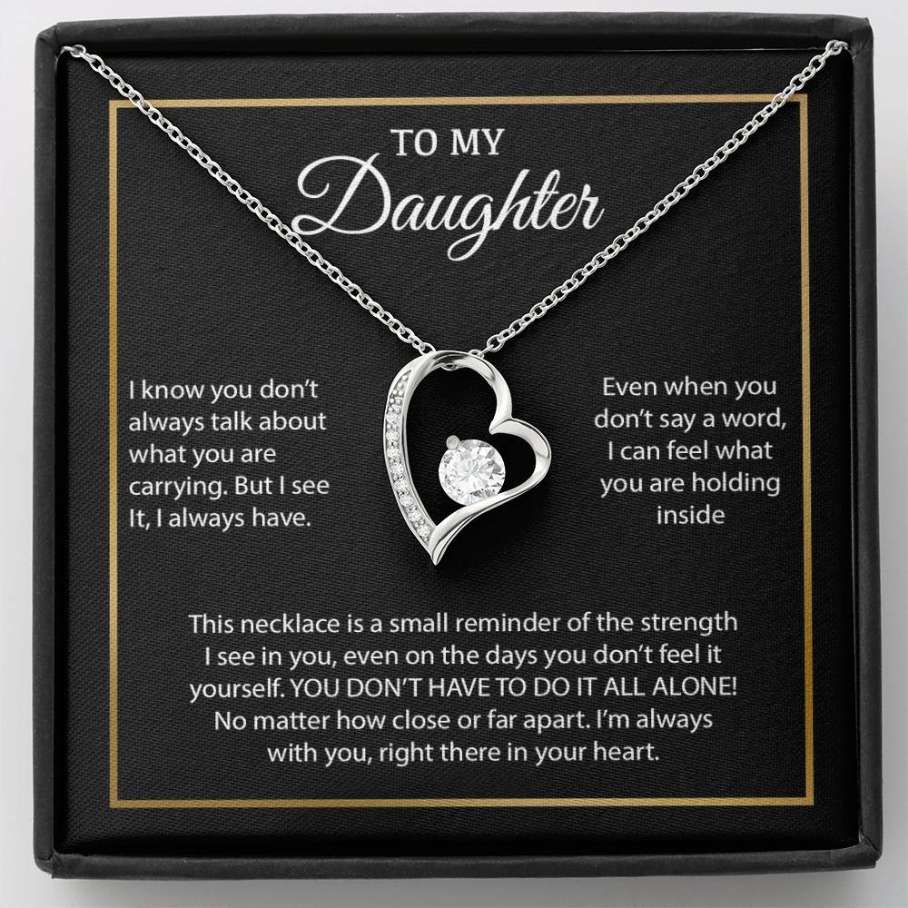 To My Daughter Necklace, Gift for Daughter from Mom, Daughter Mother Necklace 24_3_Black