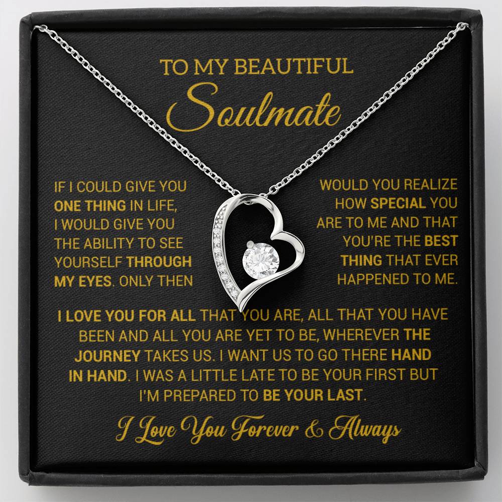 To My Soulmate Necklace, Gift For Wife Girlfriend From Husband, Birthday Gift