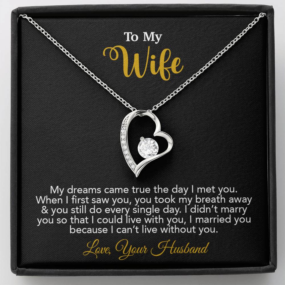To My Wife Necklace, Wife Gift From Husband, Wife Husband Necklace, Christmas Gift 16_10_Gold