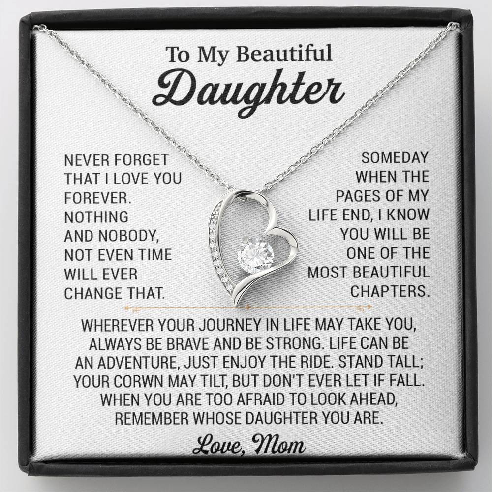 To My Daughter Necklace, Daughter Mother Necklace, Daughter Gift From Mom 17_8_White