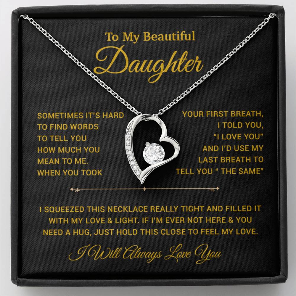 To My Daughter Necklace, Gift for Daughter from Dad, Father Daughter Necklace 22_11_Gold
