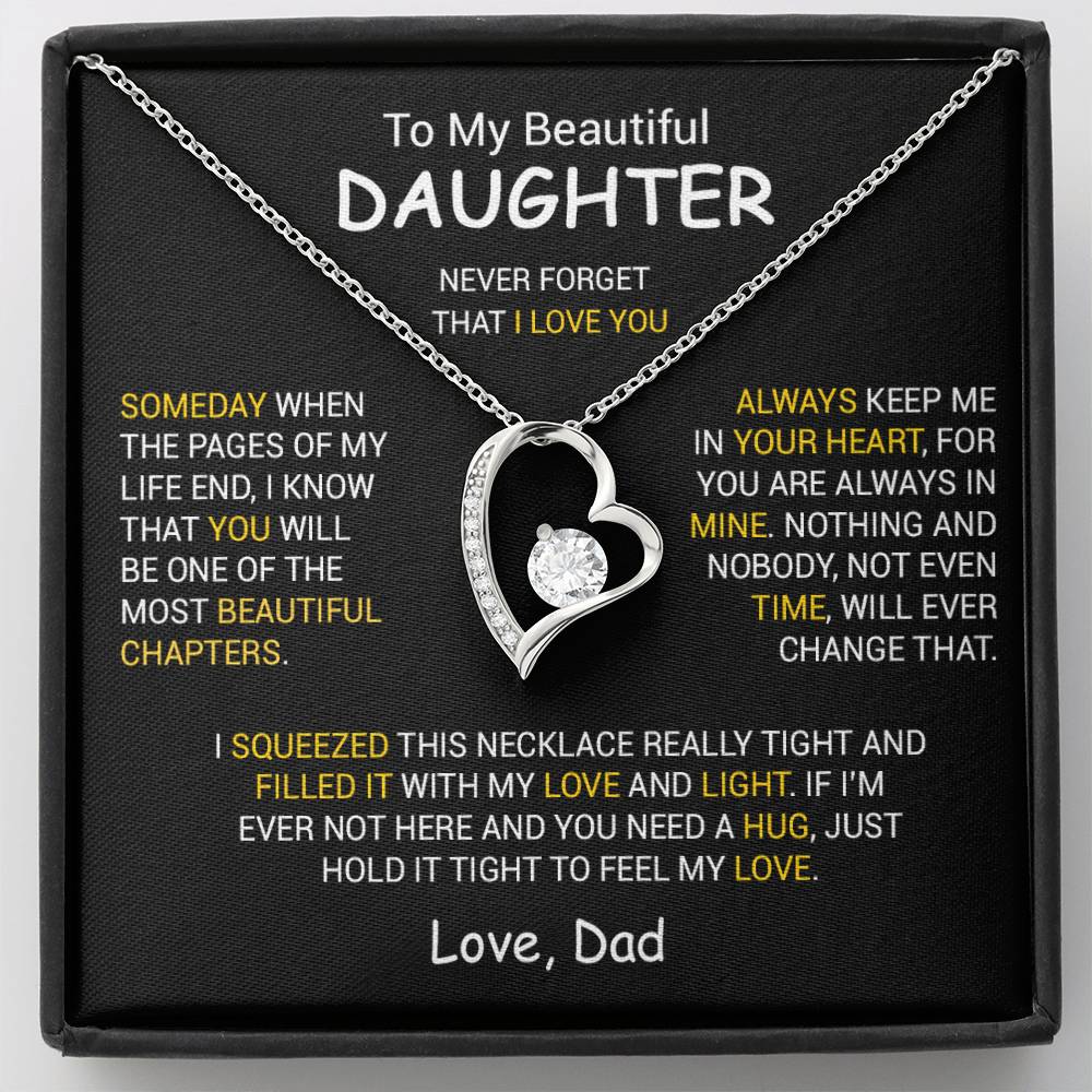 To My Daughter Necklace, Daughter Father Necklace, Daughter Gift From Dad 26_12_Black