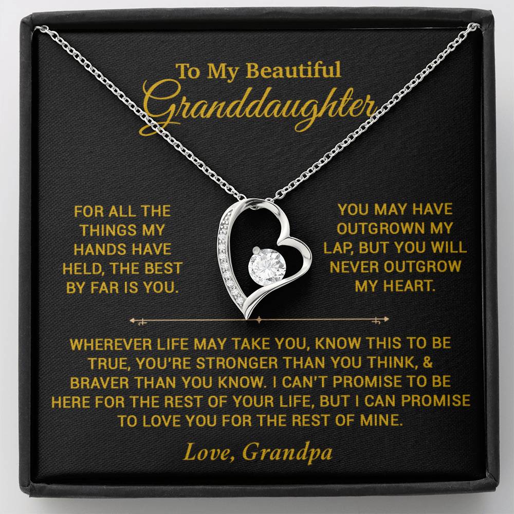 To My Granddaughter Necklace, Birthday Gift For Granddaughter, Birthday Gifts 8_6_Gold
