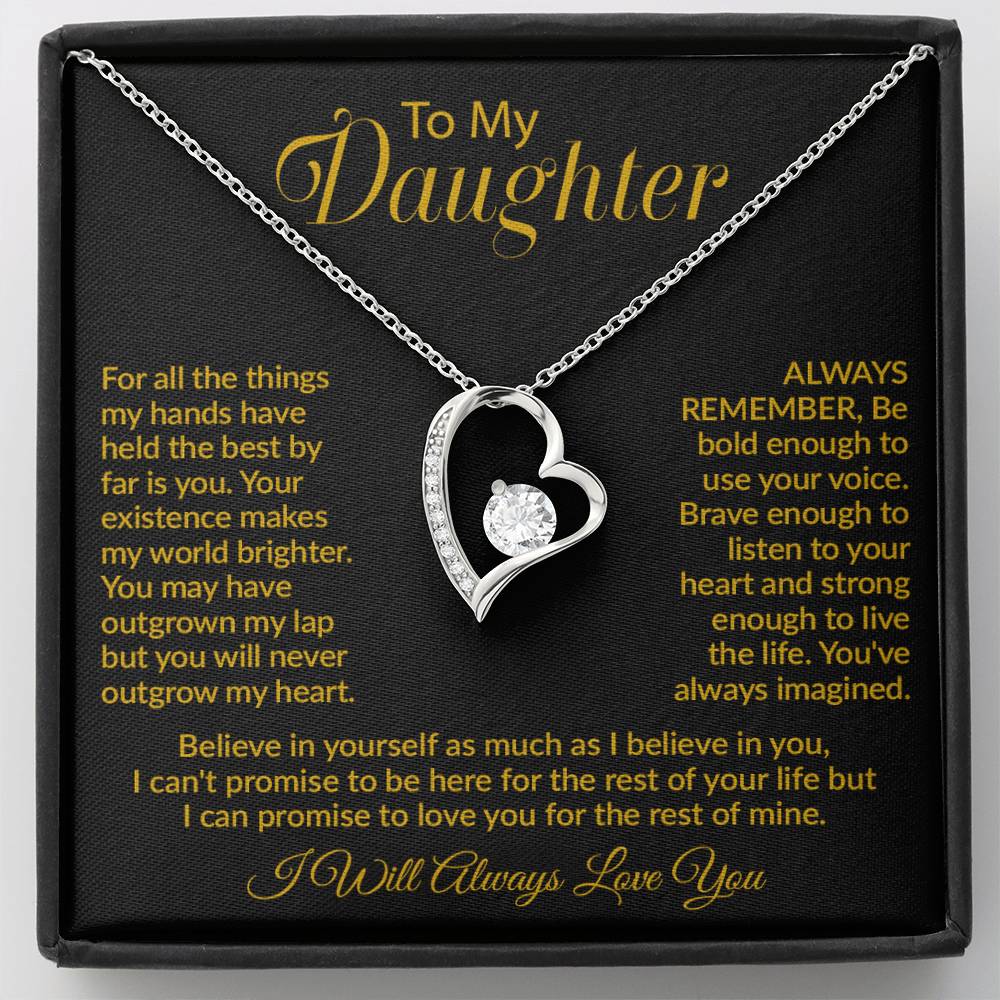 To My Daughter Necklace, Gift for Daughter from Dad, Daughter Father Necklace 6_10_Gold
