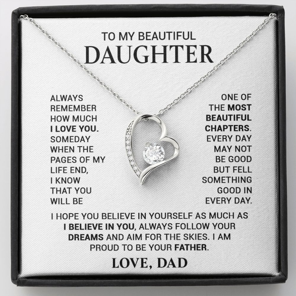 To My Daughter Necklace, Daughter Gift From Dad, Birthday Gift for Daughter22