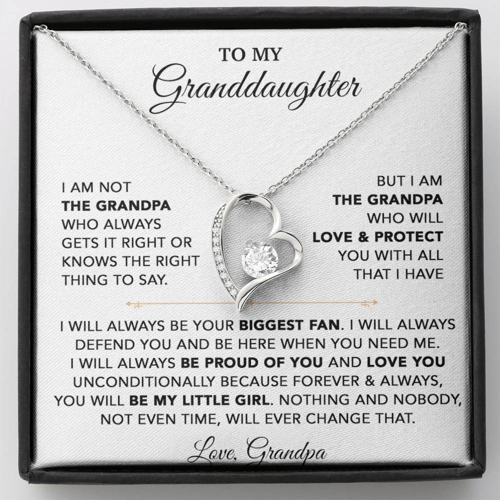 To My Granddaughter Necklace, Granddaughter Gift from Grandpa, Christmas Gift 28_8_White