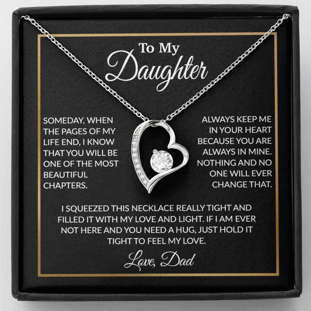 To My Daughter Necklace, Gift For Daughter From Dad, Daughter Father Necklace 5_12_Black