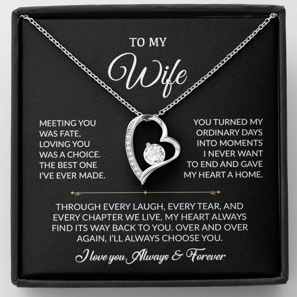 To My Wife Necklace, Gift For Wife, Anniversary Gift For Wife, Necklace For Wife 1_8_Black