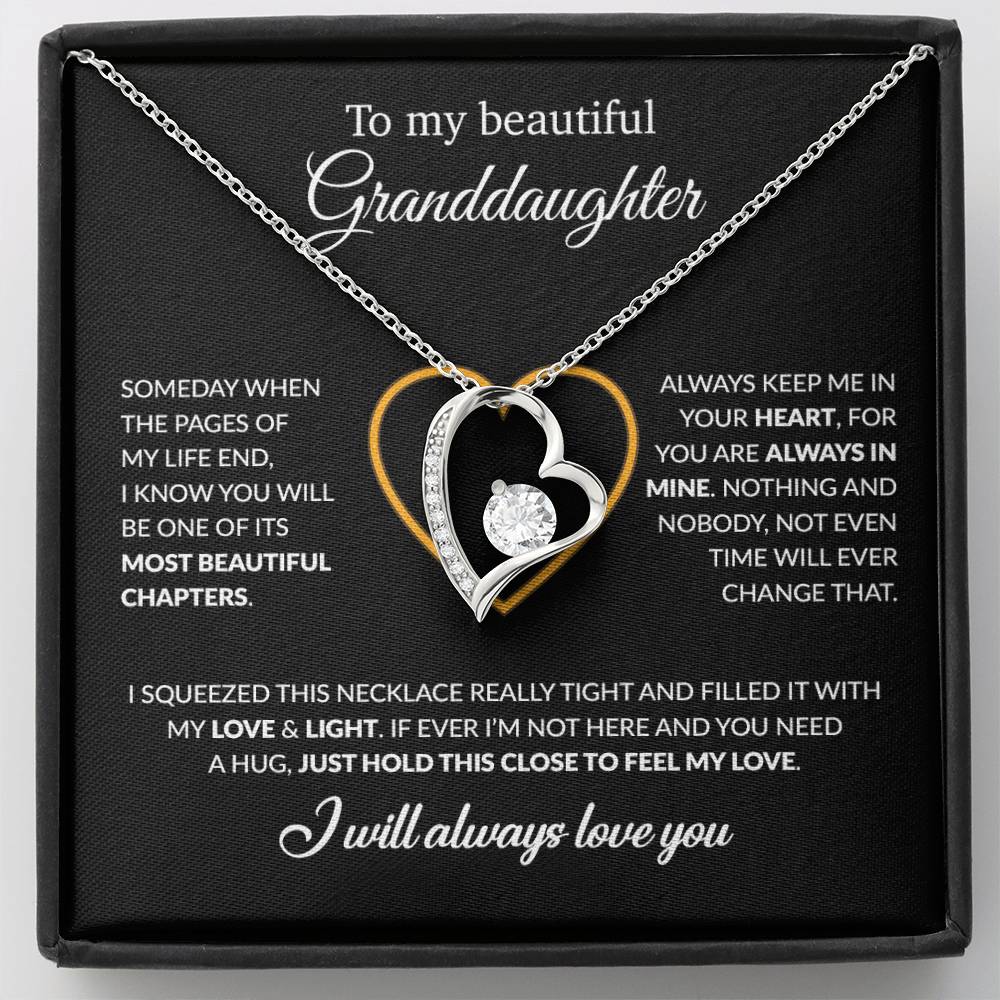 To My Granddaughter Necklace, Birthday Gift For Granddaughter From Grandpa 5_12_Black