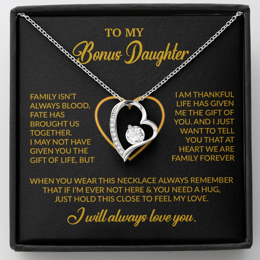 To My Bonus Daughter Necklace, Gift for Bonus Daughter, Step Daughter Birthday 24_12_Gold