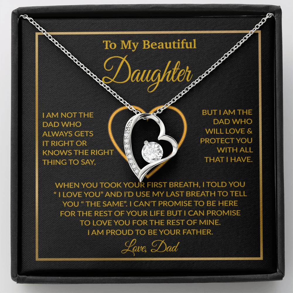 To My Daughter Necklace, Gift For Daughter From Dad, Daughter Father Necklace 12_1_Gold